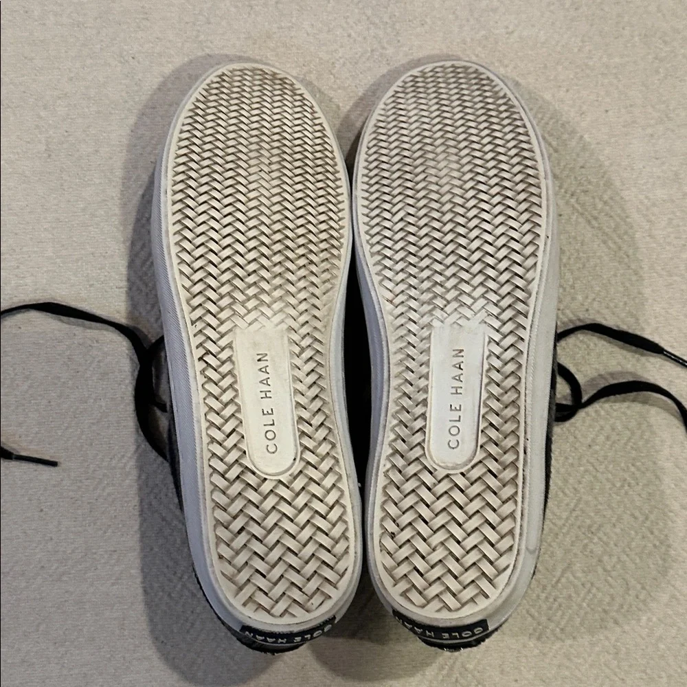 Cole Haan Women's Black and Gray Plaid Sneakers 9
